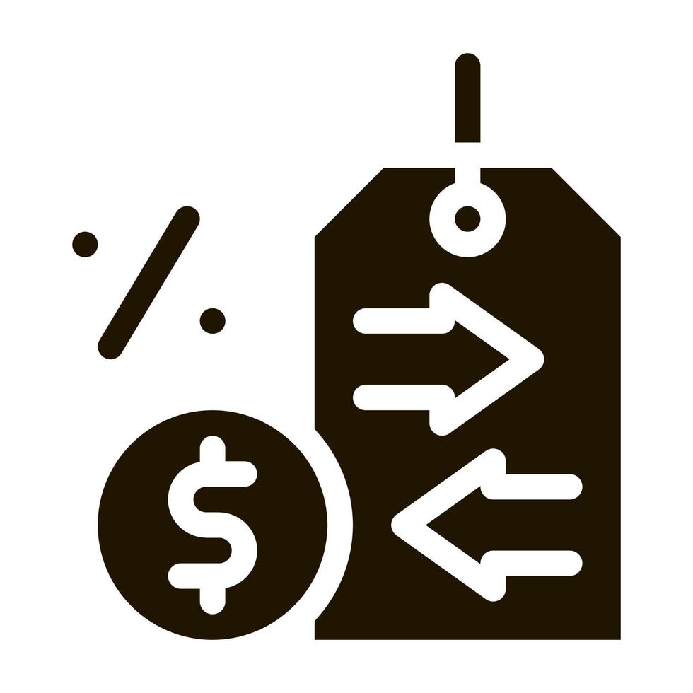Bargeld Zinsen Preisschild Symbol Vektor Illustration