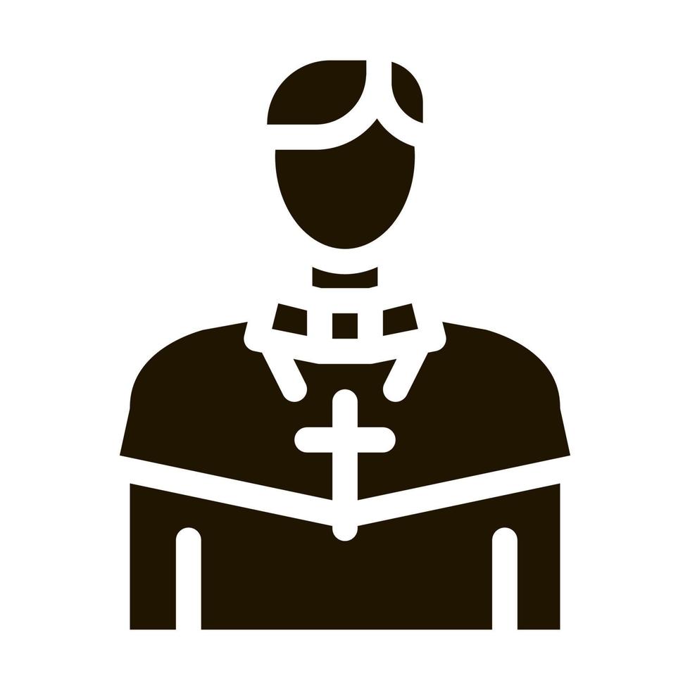 christlicher mönch symbol vektor glyph illustration