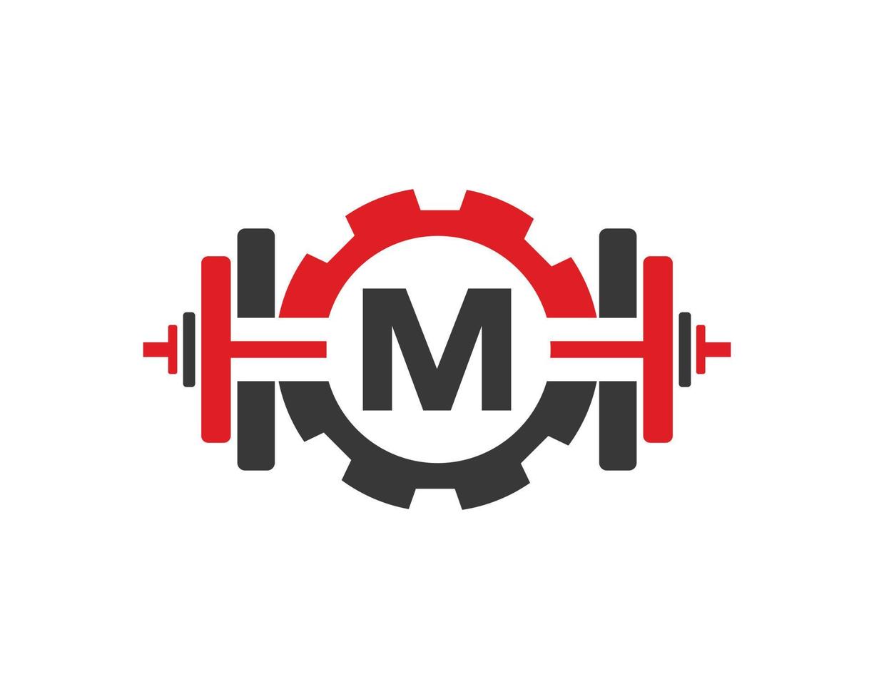 Anfangsbuchstabe M Fitness-Studio-Logo-Design-Vorlage vektor