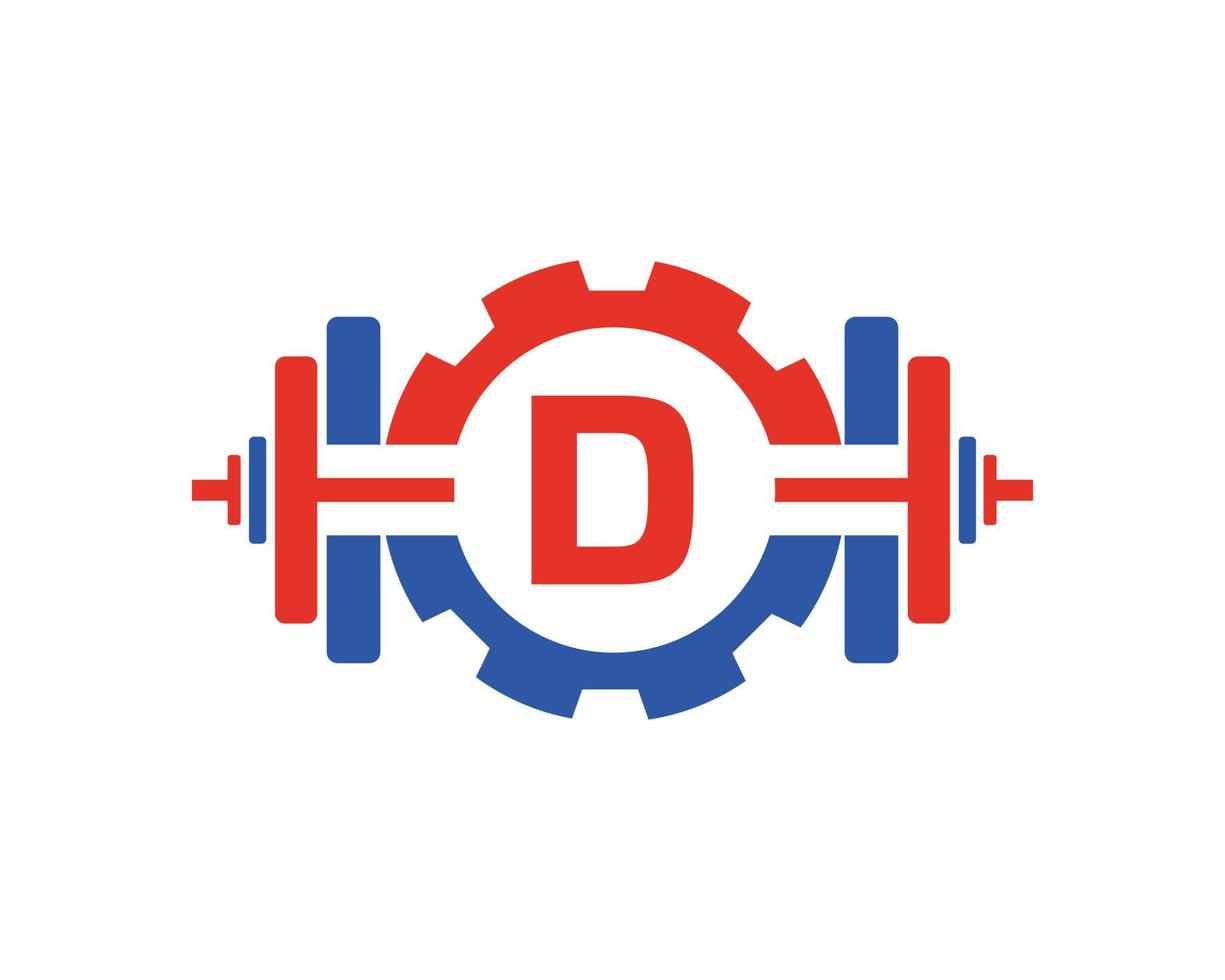 första alfabet brev d Gym kondition logotyp design mall vektor