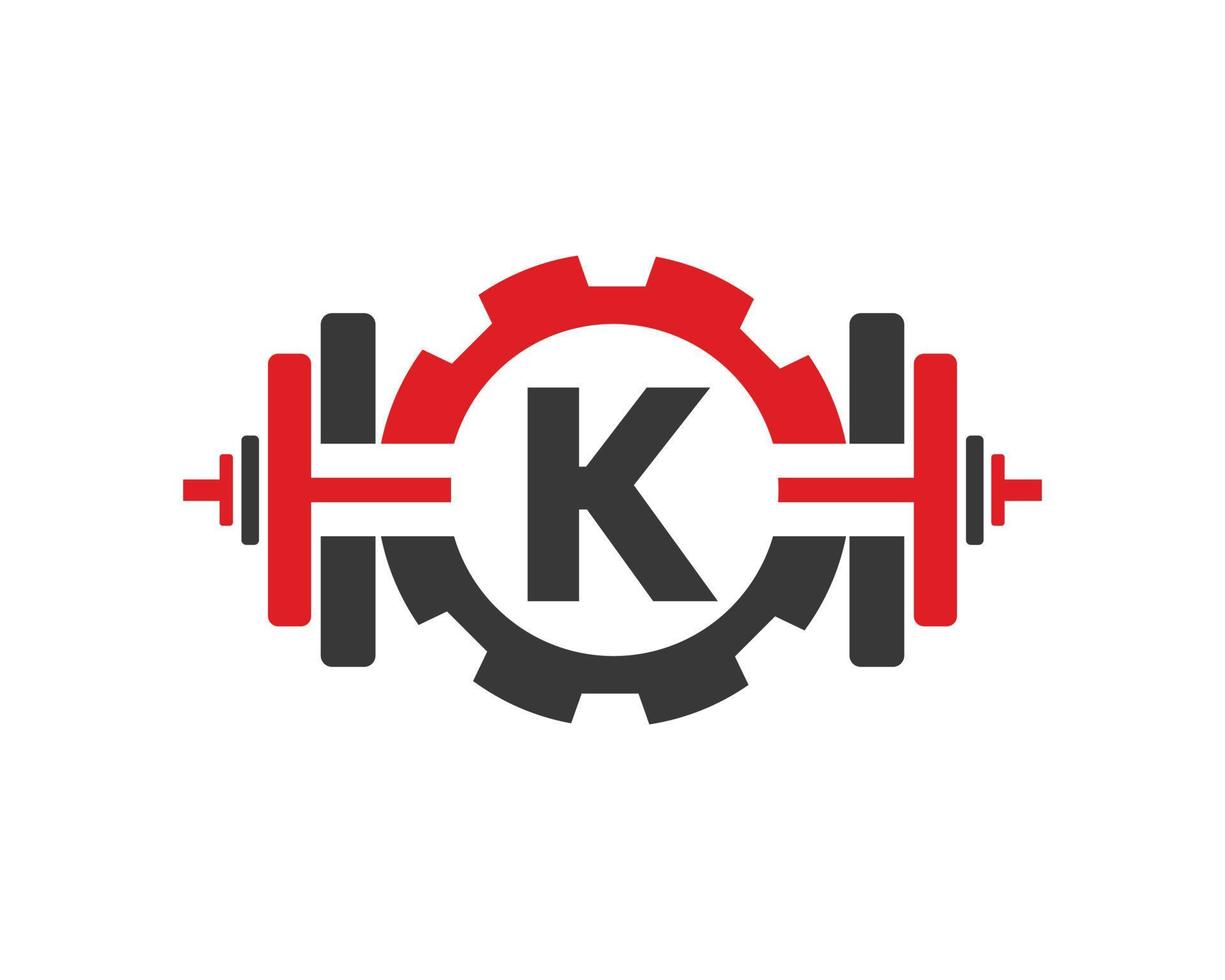 Anfangsbuchstabe k Fitness-Logo-Designvorlage vektor