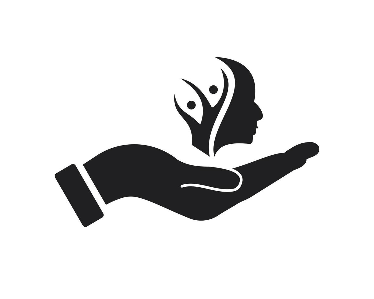 Design des Logos für wohltätige Zwecke. Wohltätigkeitslogo mit Handkonzeptvektor. Hand- und Charity-Logo-Design vektor