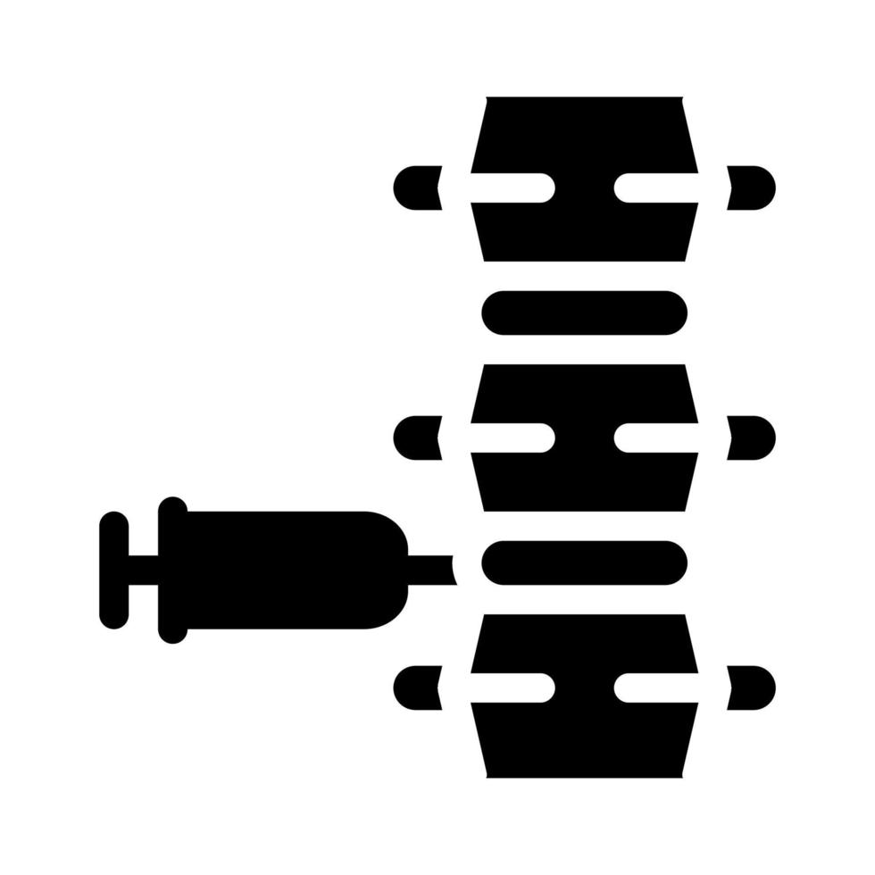 Epidurale Spinalanästhesie-Symbolvektor-Glyphen-Illustration vektor