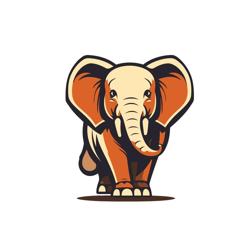 elefant logo tier charakter logo maskottchen vektor cartoon illustration