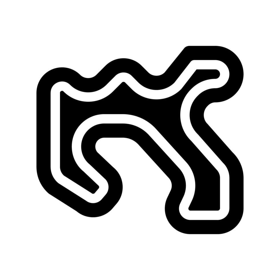 Track-Kart-Symbol Vektor-Glyphen-Illustration vektor