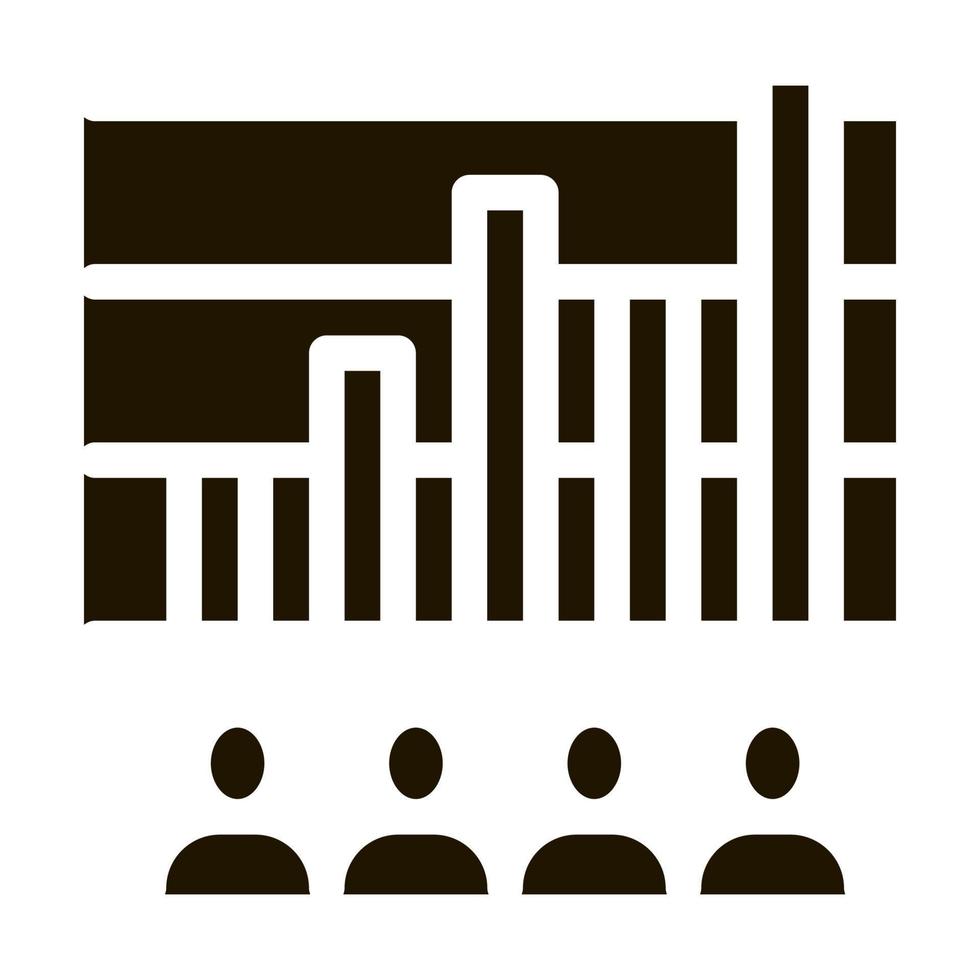 Touristen-Balkendiagramm-Symbol Vektor-Glyphen-Illustration vektor