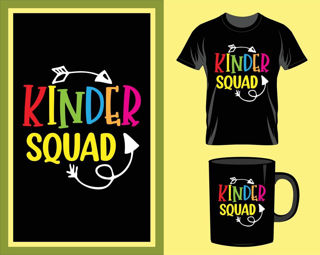 kinder trupp skola Citat t-shirt och råna design vektor