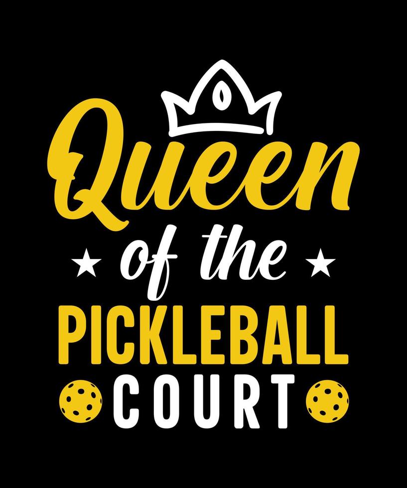 Königin des Pickleball Court T-Shirt-Designs vektor