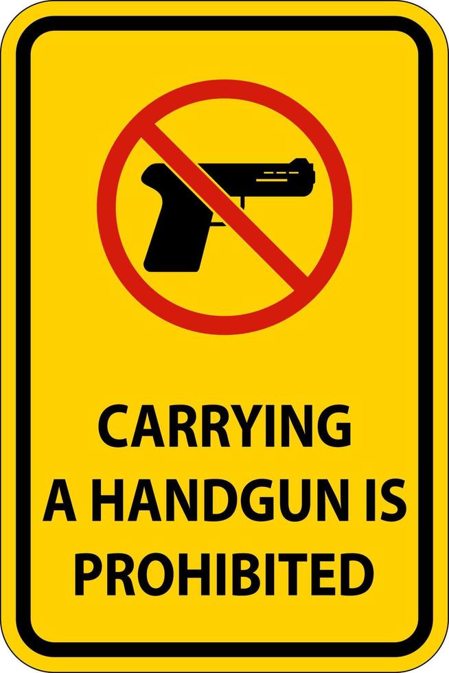 Das Waffengesetzschild, das eine Pistole trägt, ist ein verbotenes Schild vektor