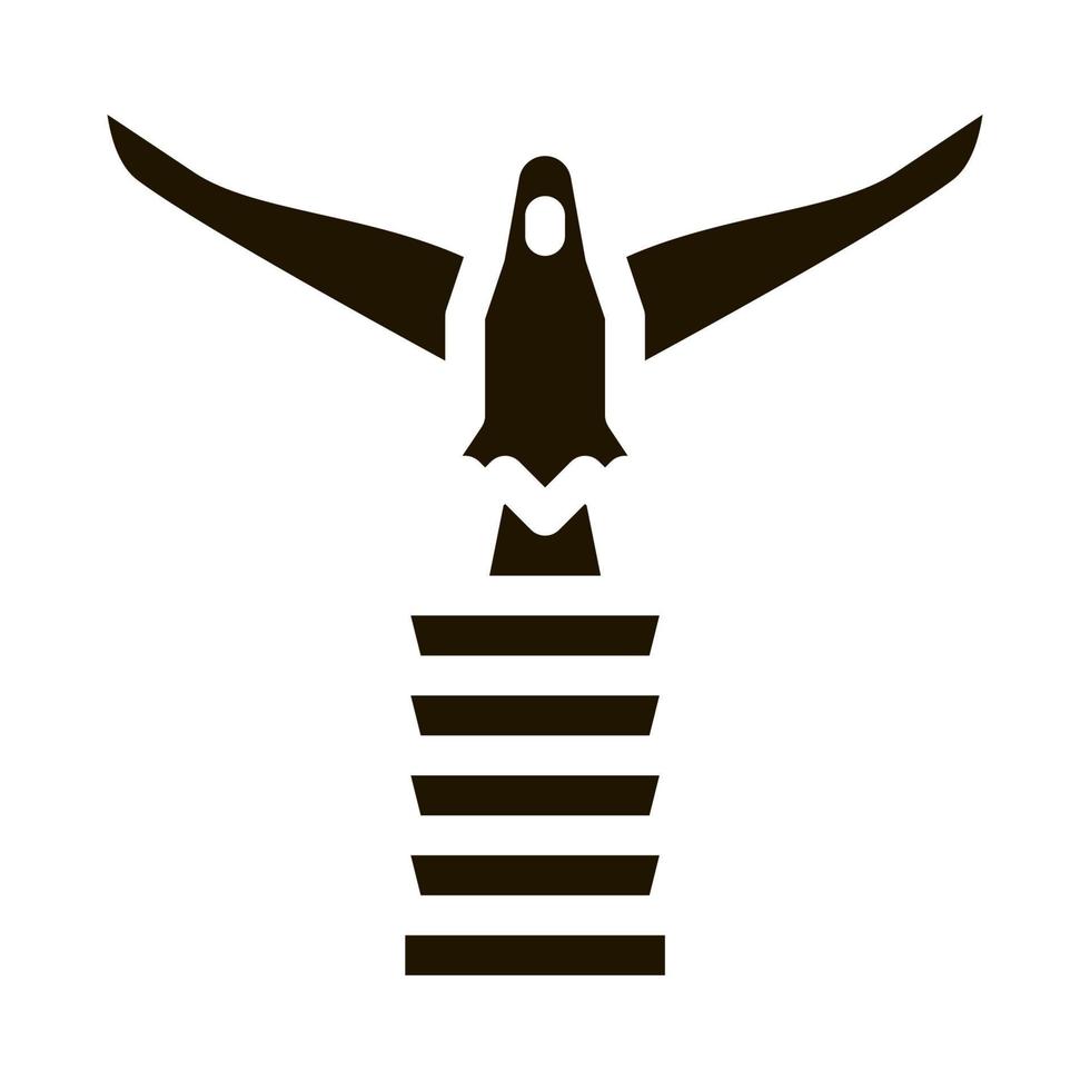 bevingad fågel staty ikon vektor glyf illustration