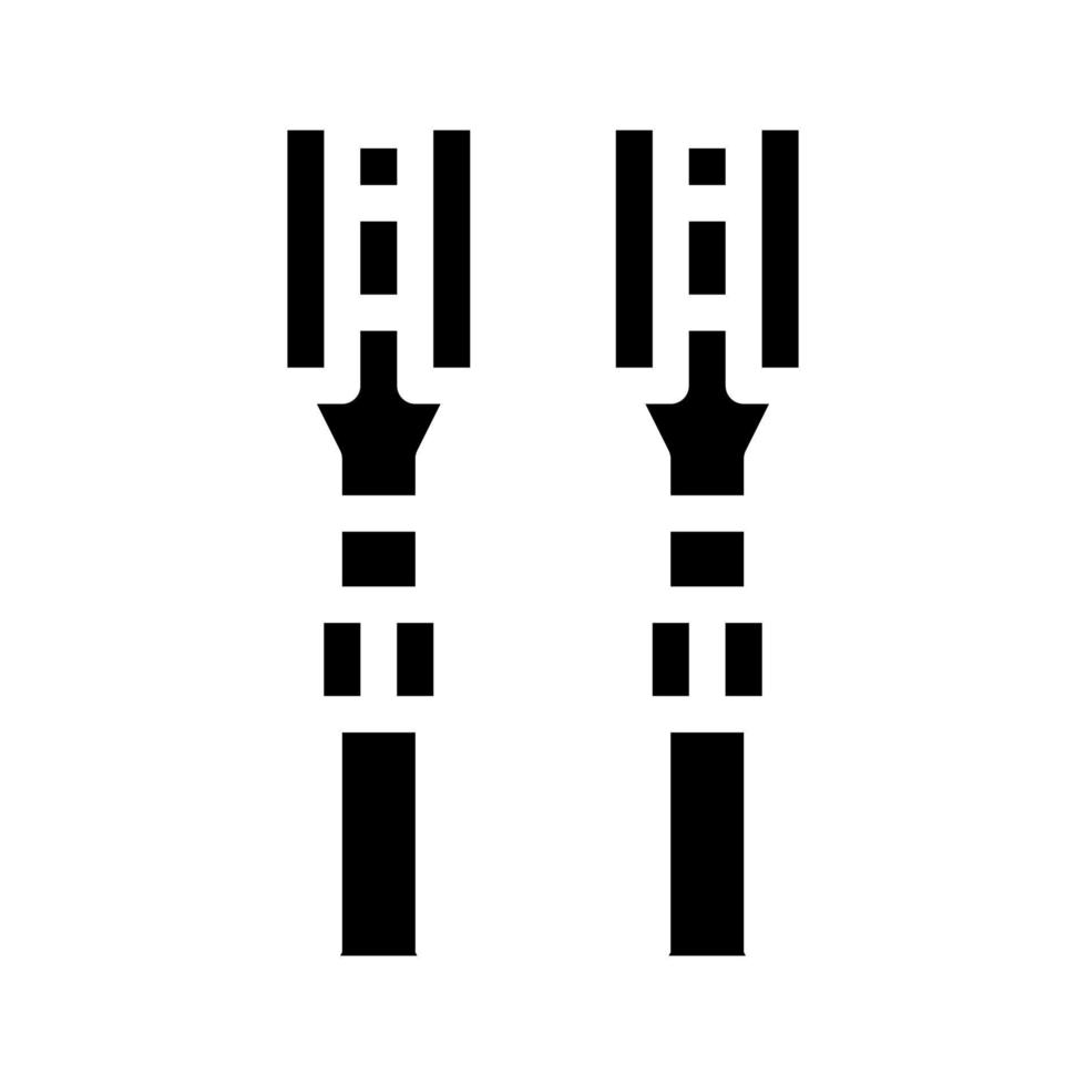 Elektrokabel mit Symbolvektor-Glyphe für Kontakte vektor