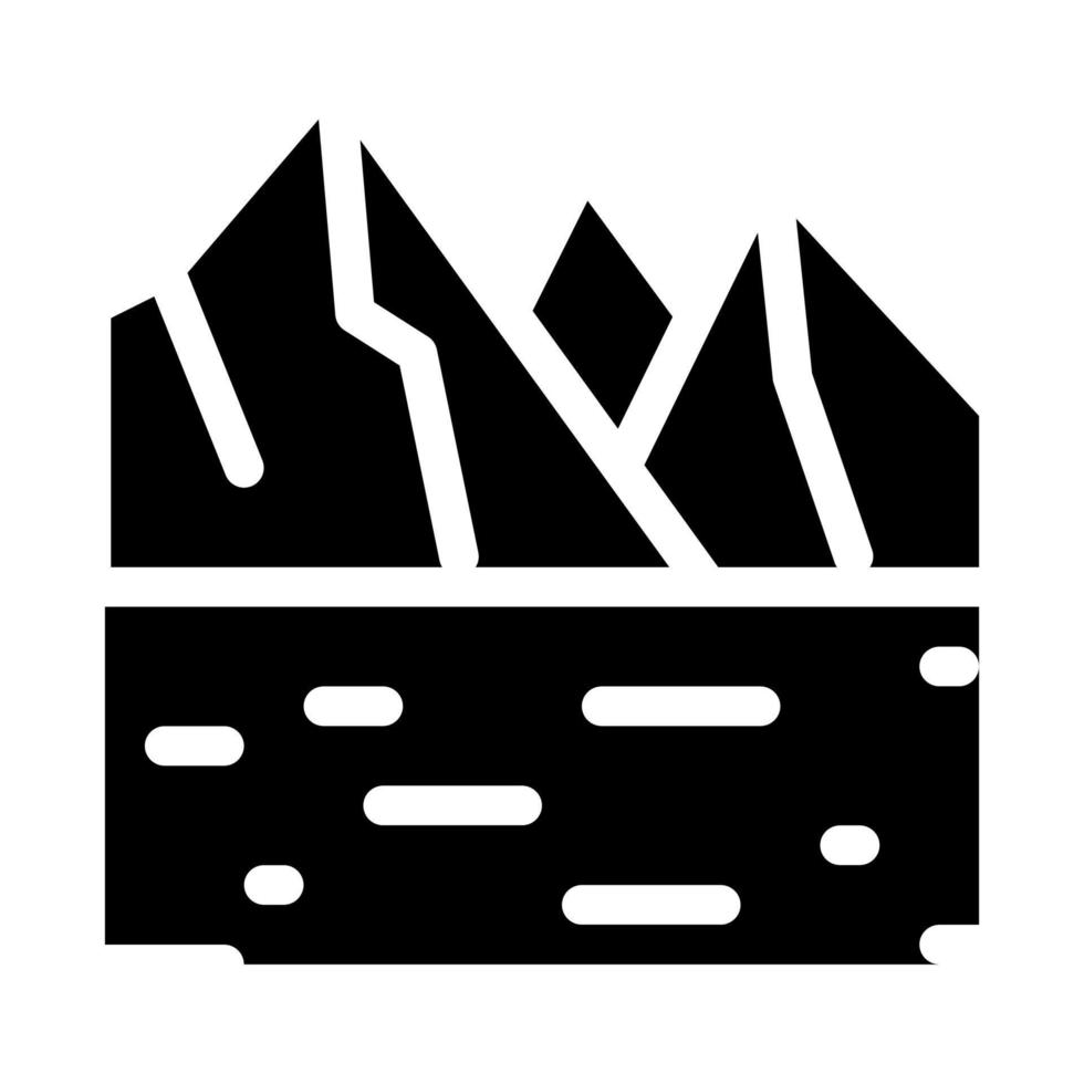Berg- und Waldgelände-Symbolvektor-Glyphen-Illustration vektor