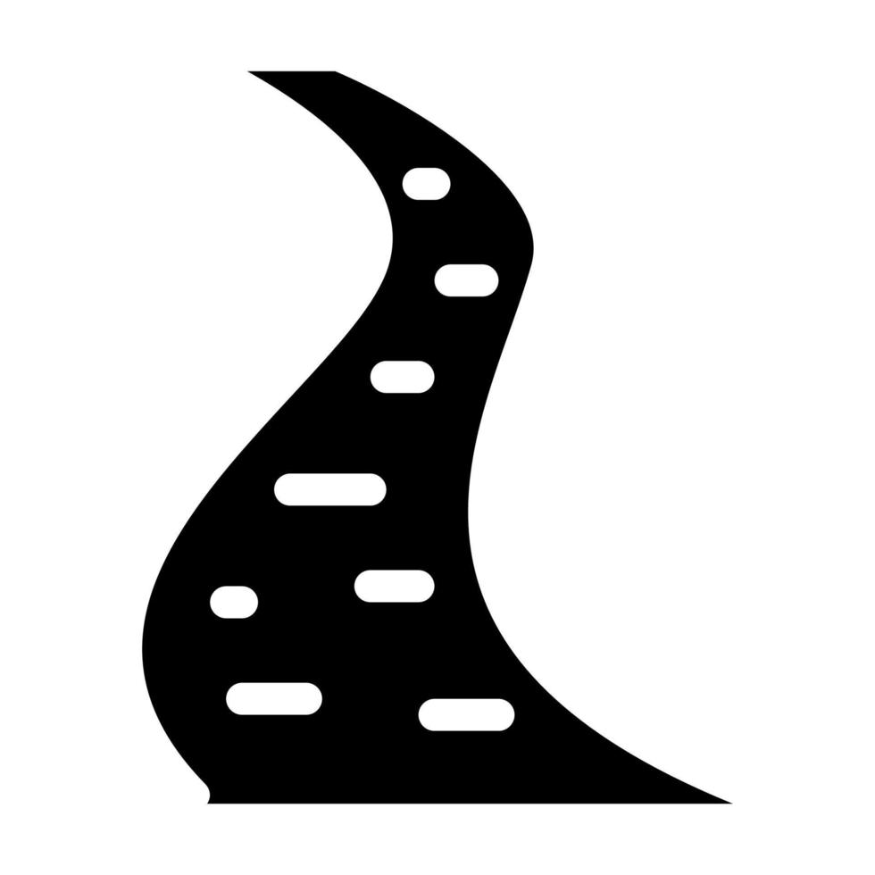 lange Fluss-Symbol-Vektor-Glyphen-Illustration vektor