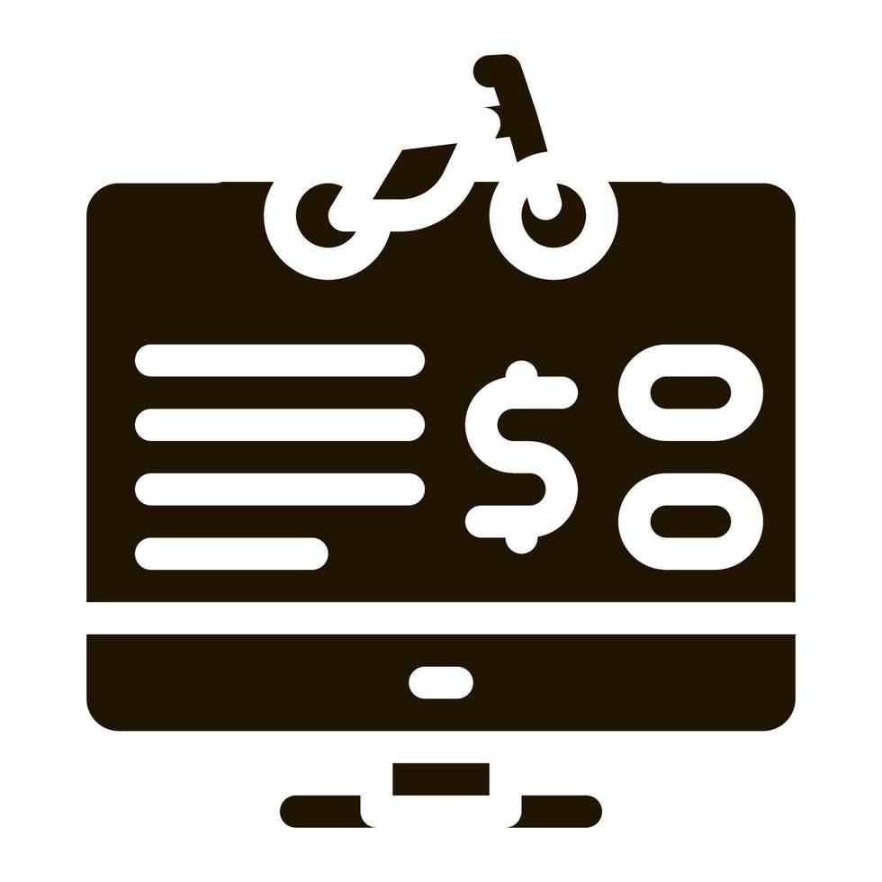 Bike-Sharing-Dienste Computer-Optionssymbol Vektor-Glyphen-Illustration vektor