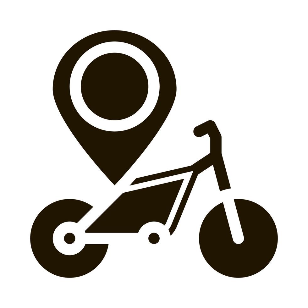 Geolocation-Fahrrad-Symbol-Vektor-Glyphen-Illustration vektor