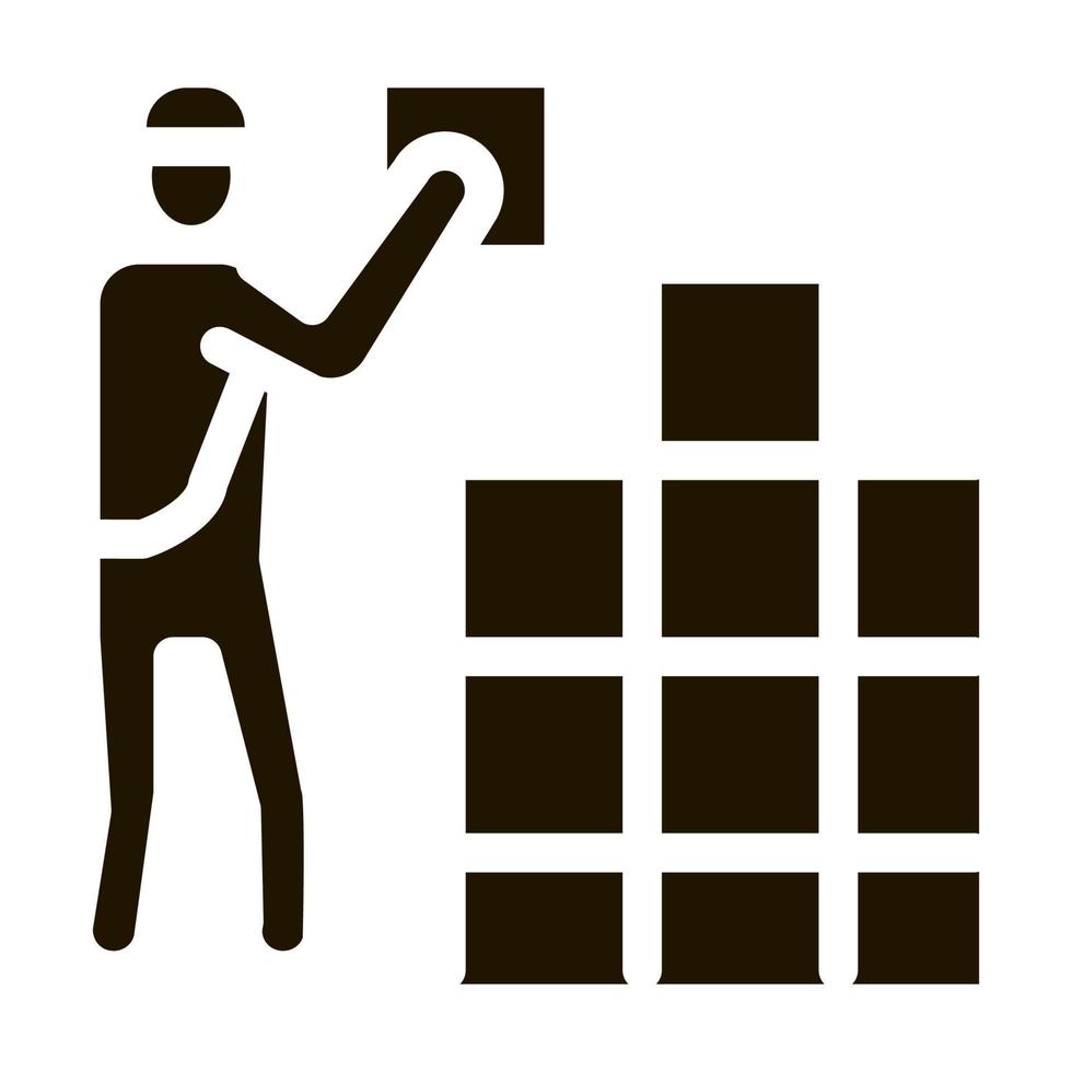 bricka stacker ikon vektor glyf illustration
