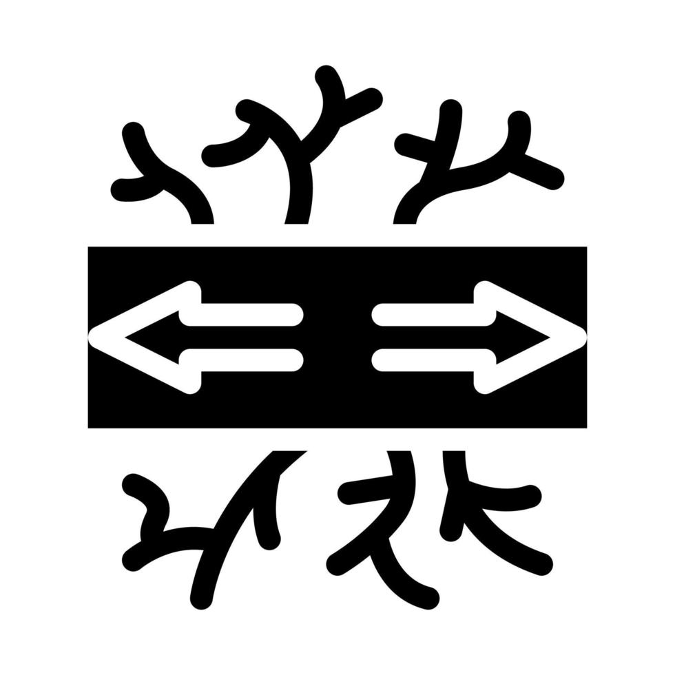 Beschädigtes Gefäß Krampfadern-Symbol Vektor-Glyphen-Illustration vektor