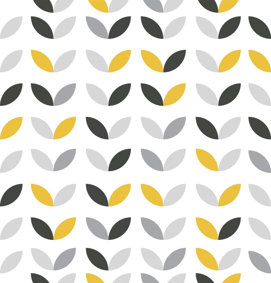 nahtloses Muster von grauen und gelben Blumen vektor