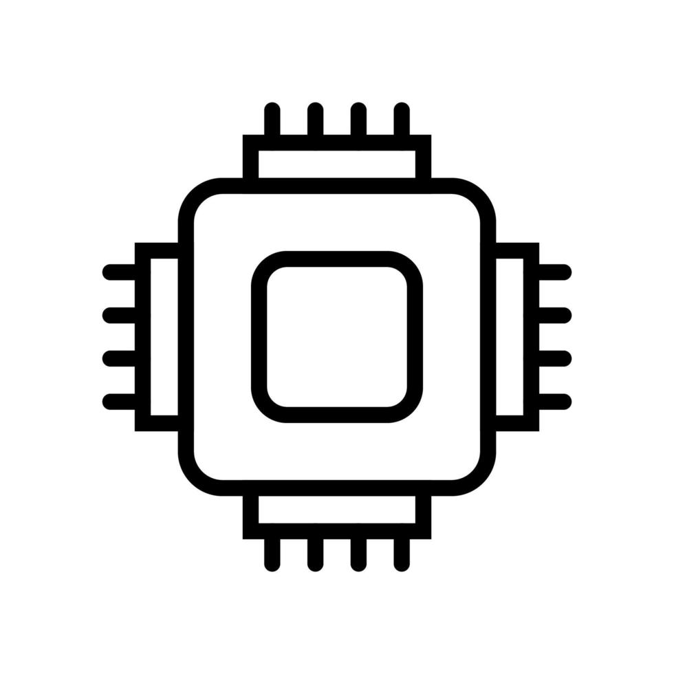 processor linje ikon isolerat på vit bakgrund. svart platt tunn ikon på modern översikt stil. linjär symbol och redigerbar stroke. enkel och pixel perfekt stroke vektor illustration