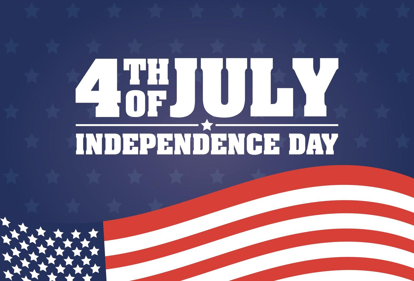 USA självständighetsdagen firande banner med flagga vektor