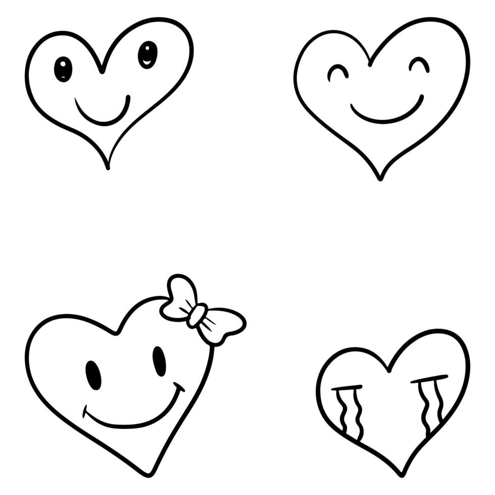 klotter skiss stil av hjärtan ikon vektor illustration för begrepp design.