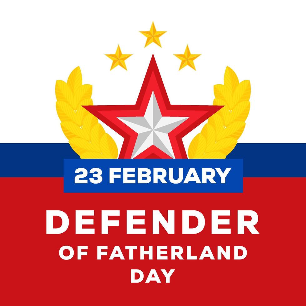 23 februari försvarare av fädernesland dag i platt design stil vektor