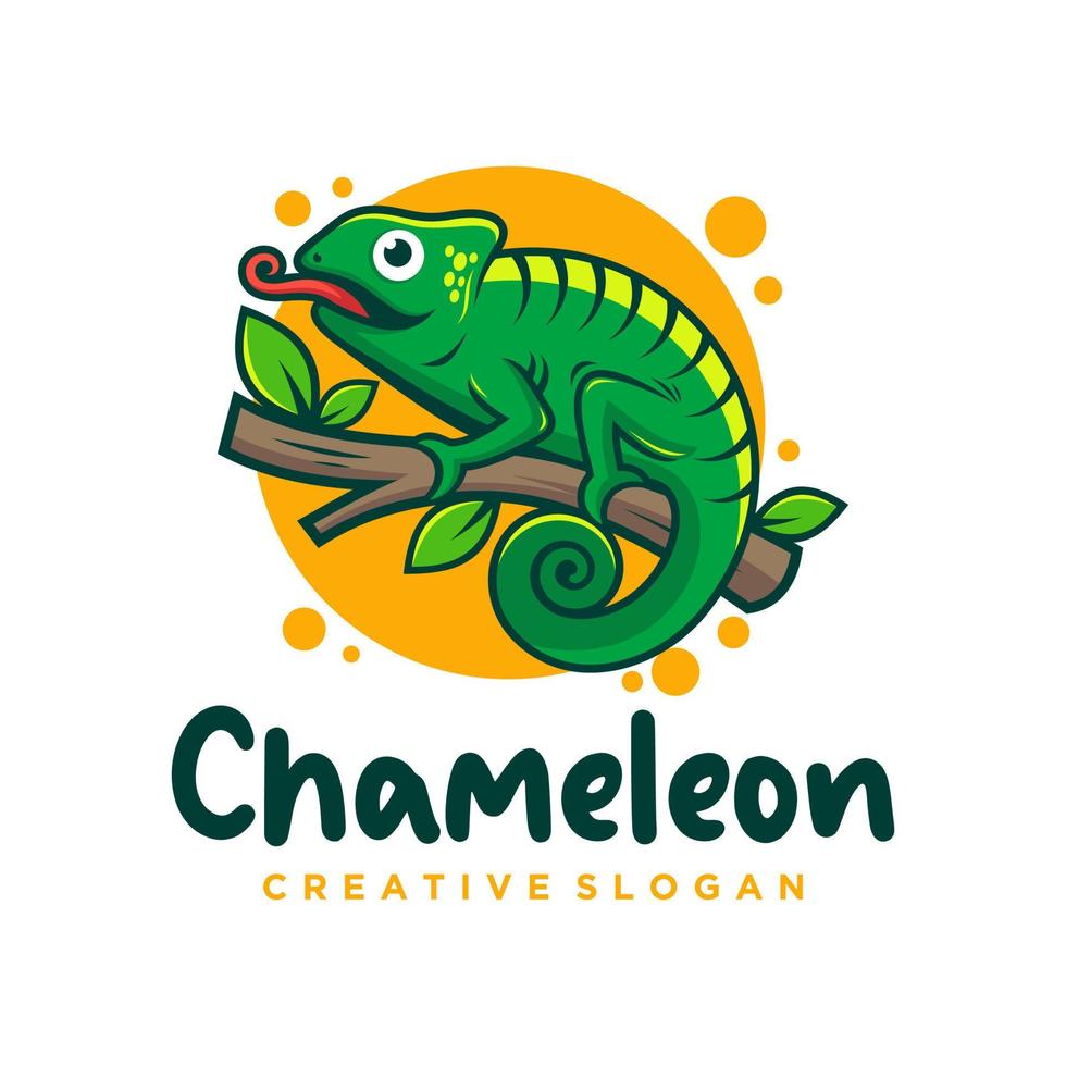 Chamäleon-Maskottchen-Logo-Design-Vektor-Illustration vektor