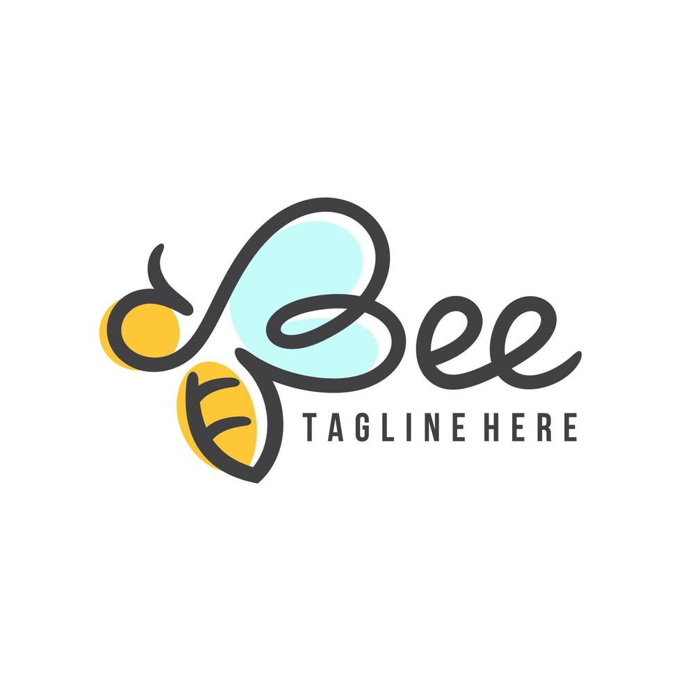 Anfangsbuchstabe b Bienen-Logo-Design. Biene-Logo-Vorlage. vektor