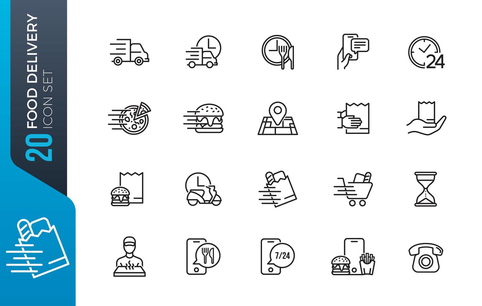 Food Delivery Icon Set vektor