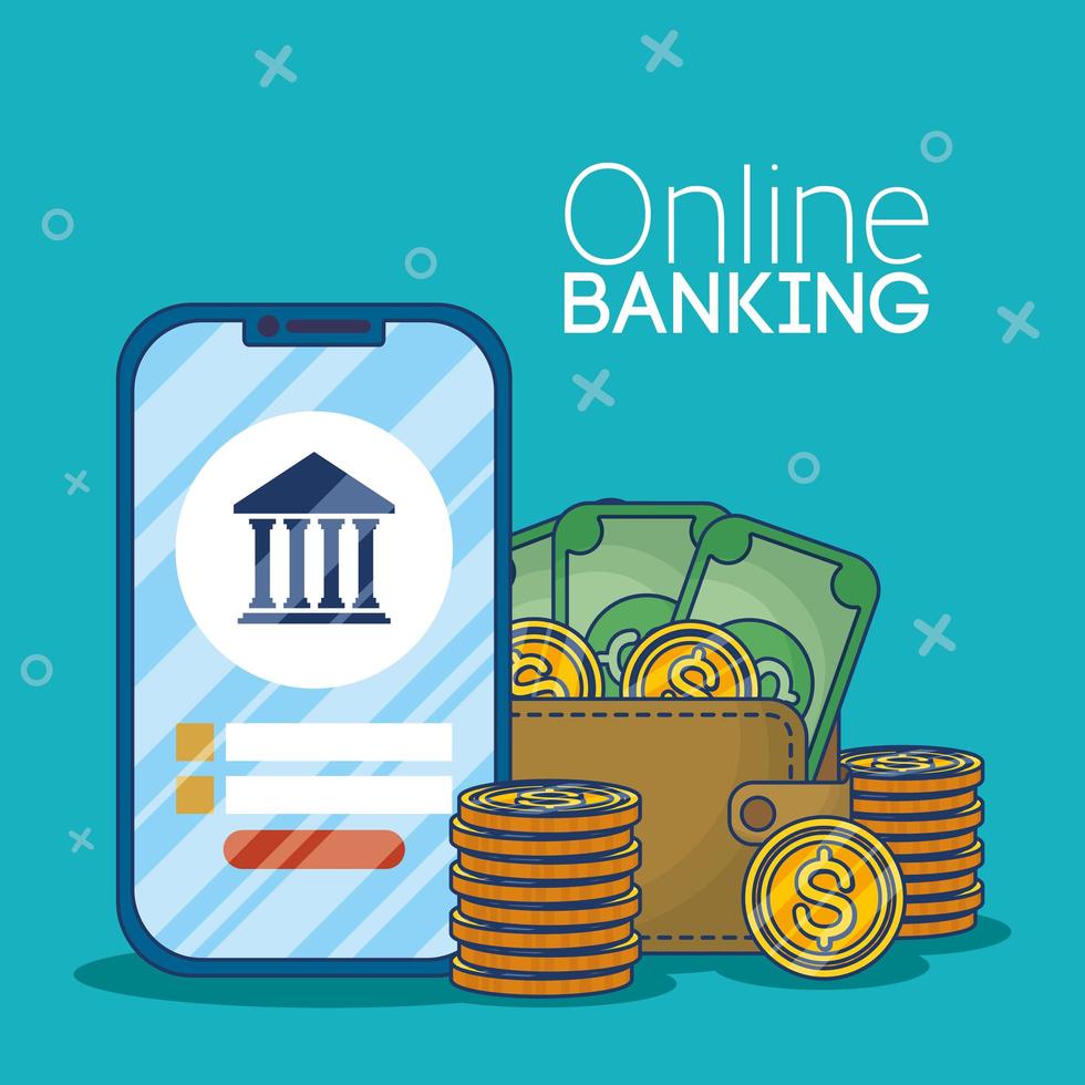 Online-Banking-Technologie mit Smartphone vektor