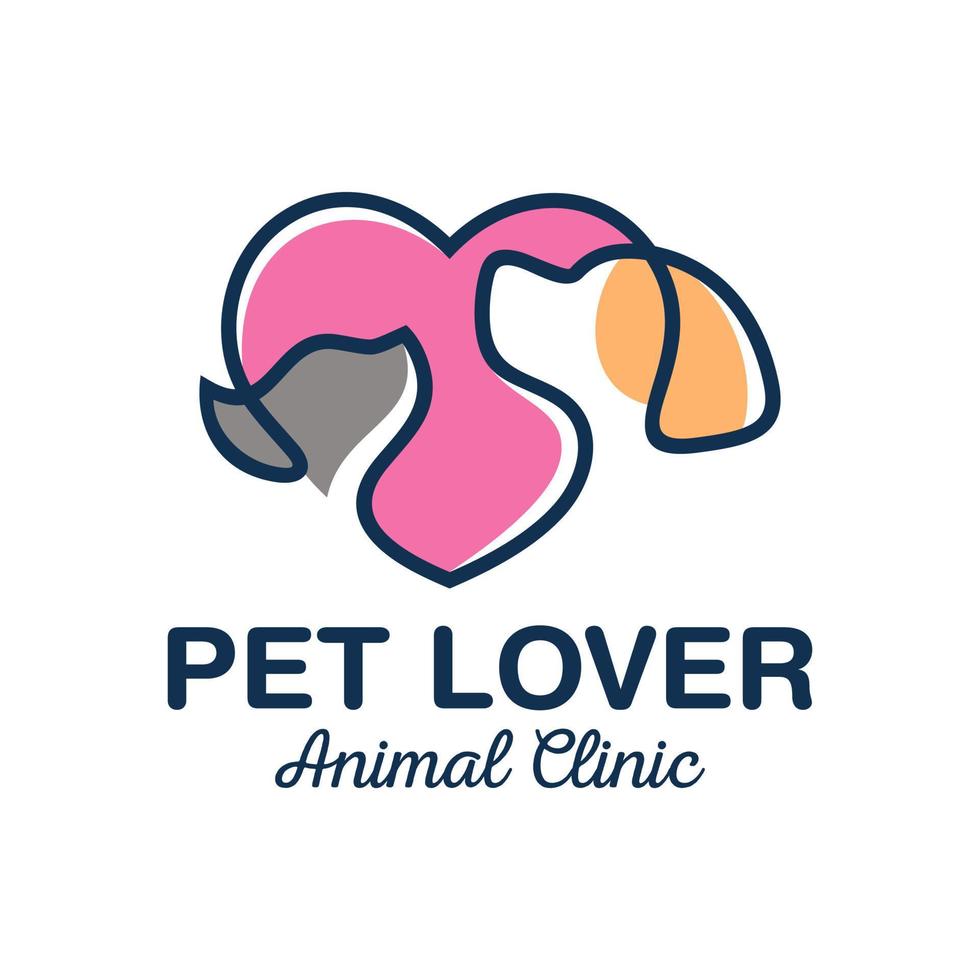 Tier- und Haustier-Logo-Design-Vektorvorlage vektor