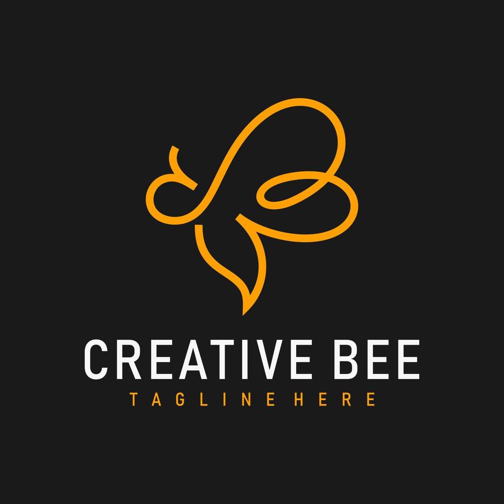 Anfangsbuchstabe b Bienen-Logo-Design. Biene-Logo-Vorlage. vektor