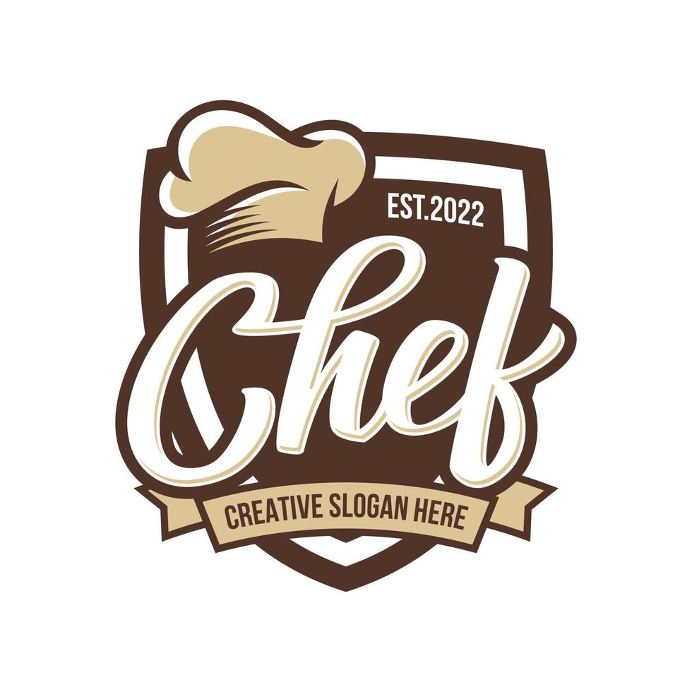 Küchenchef Vintage-Design-Logo-Vektor-Vorlage vektor