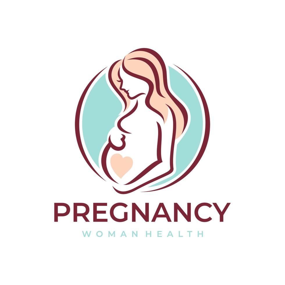 graviditet gravid kvinna moderlig logotyp vektor ikon illustration