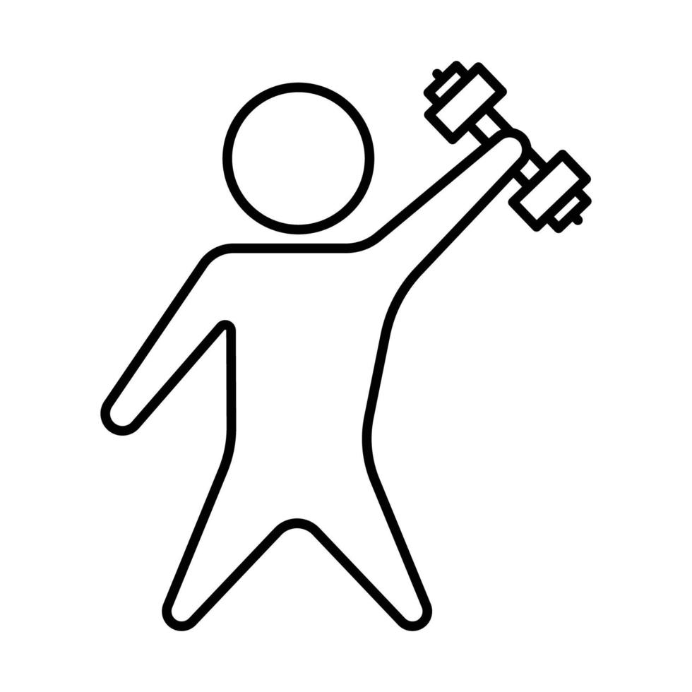 fitness-symbol-illustration. Menschen-Symbol mit Langhantel. symbol im zusammenhang mit lebensstil, sport. Liniensymbolstil. einfaches Vektordesign editierbar vektor