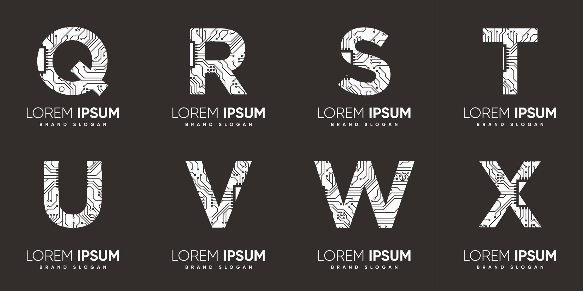 q r s t u v w x y z brev logotyp med kreativ modern syle premie vektor