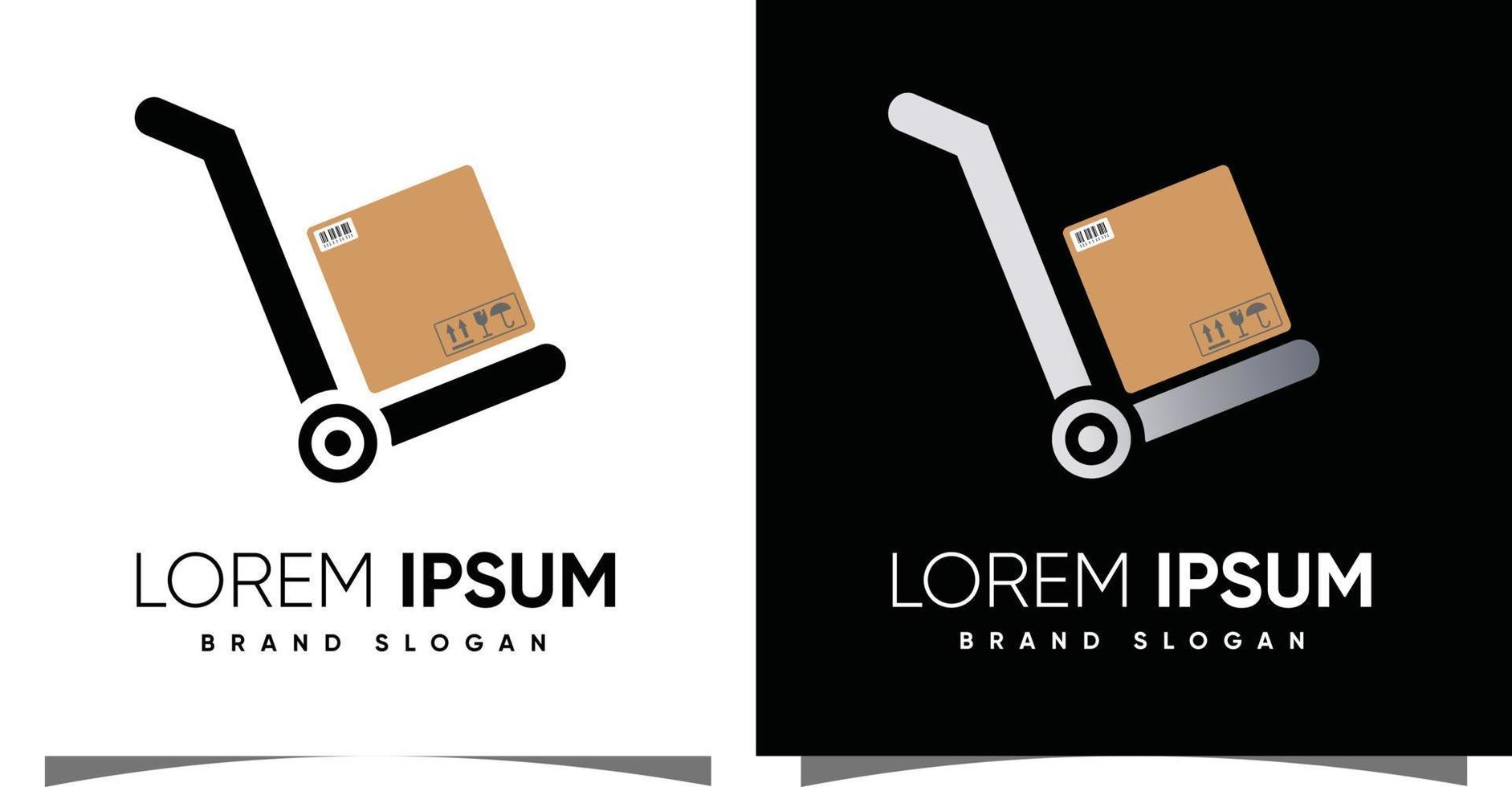 hand lastbil trolly logotyp med kreativ modern syle premie vektor