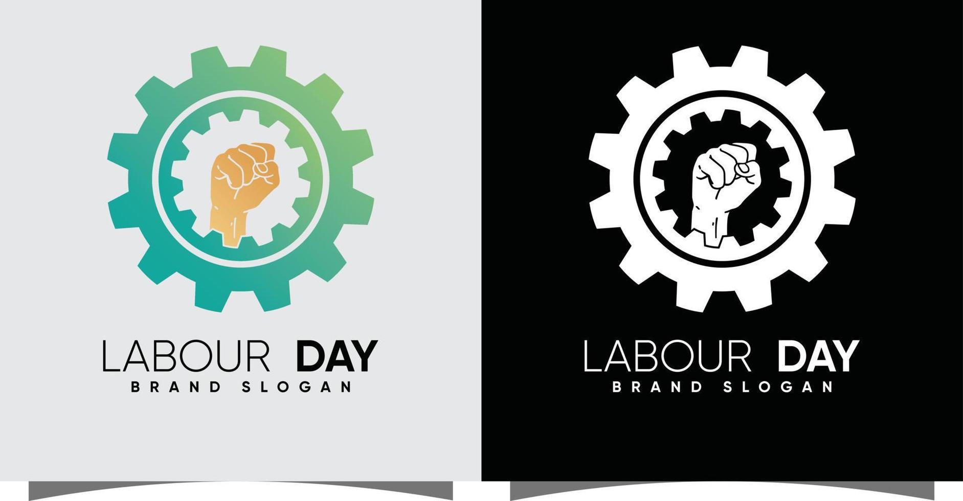 arbetskraft arbetskraft dag logotyp med kreativ modern stil premie vektor