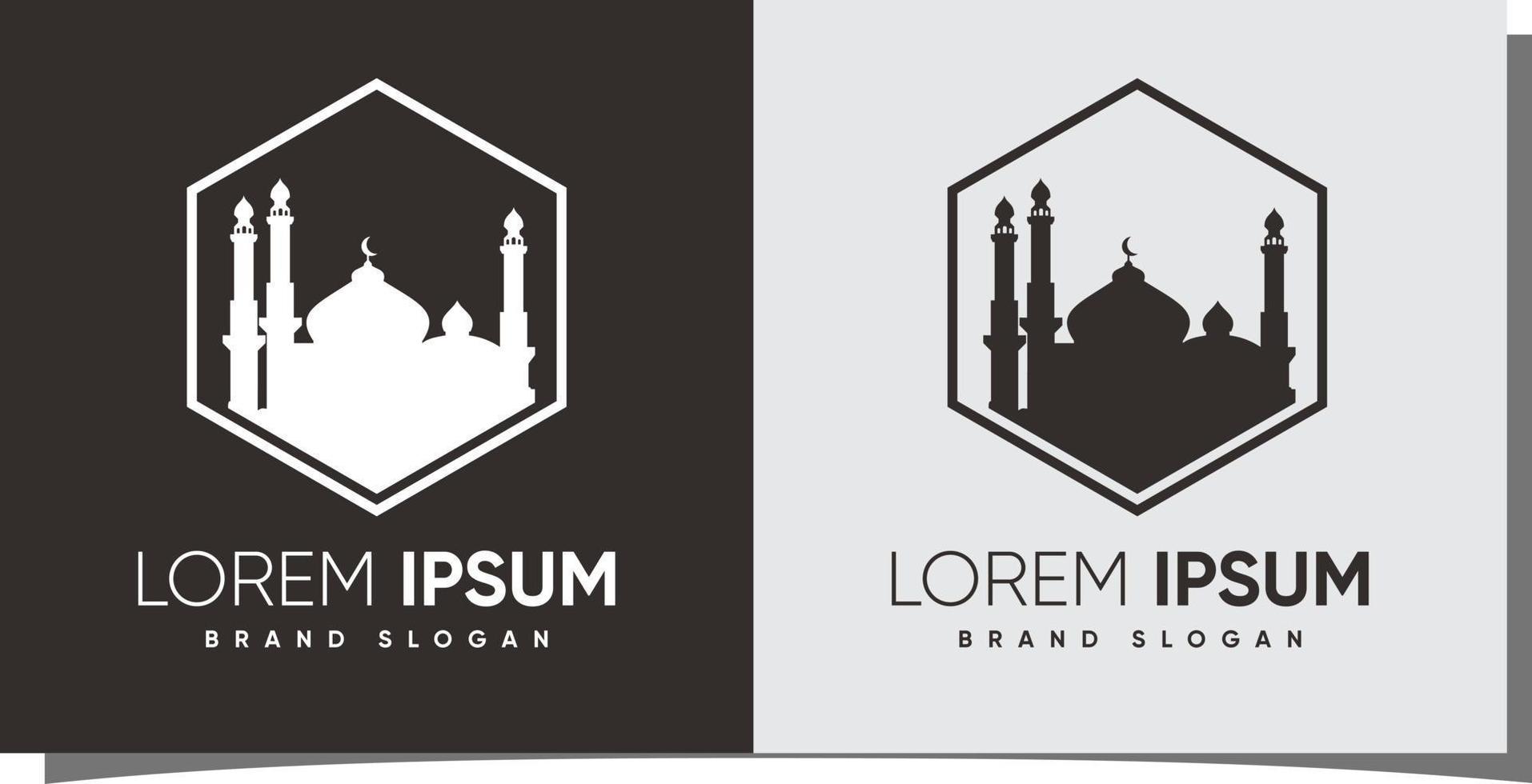 moské islam logotyp med kreativ modern stil premie vektor