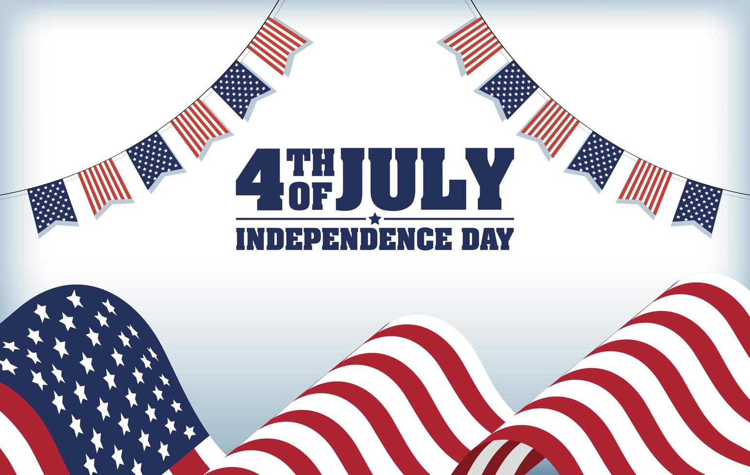 USA självständighetsdagen firande banner med flagga vektor