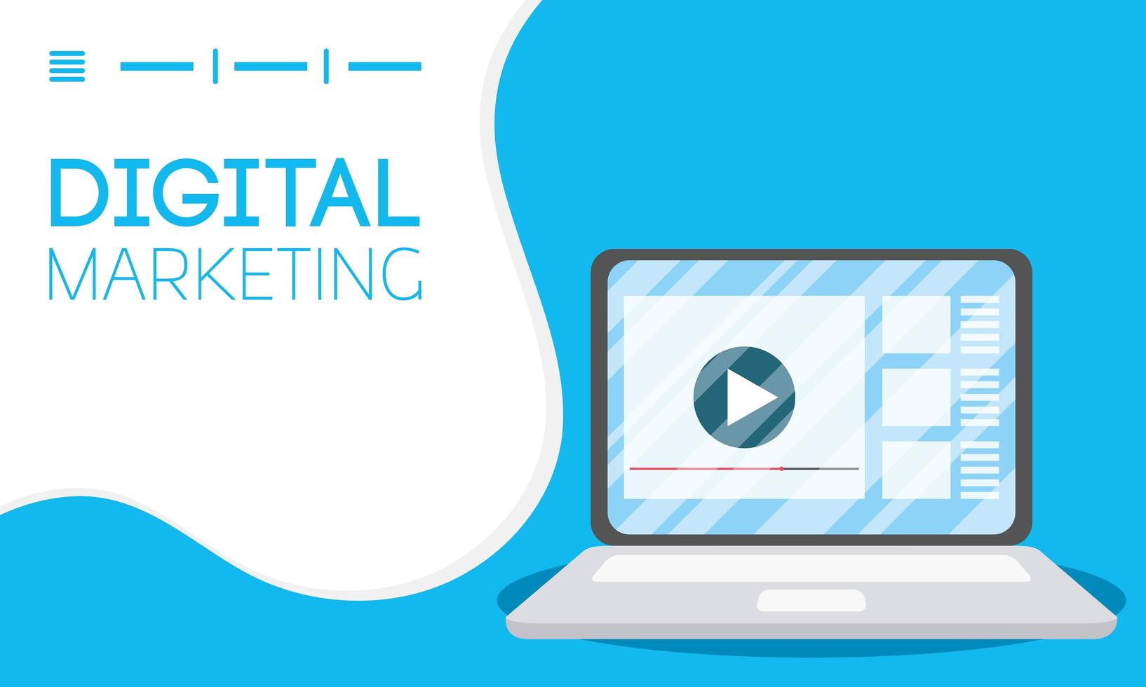 Banner für digitales Marketing und soziale Medien vektor