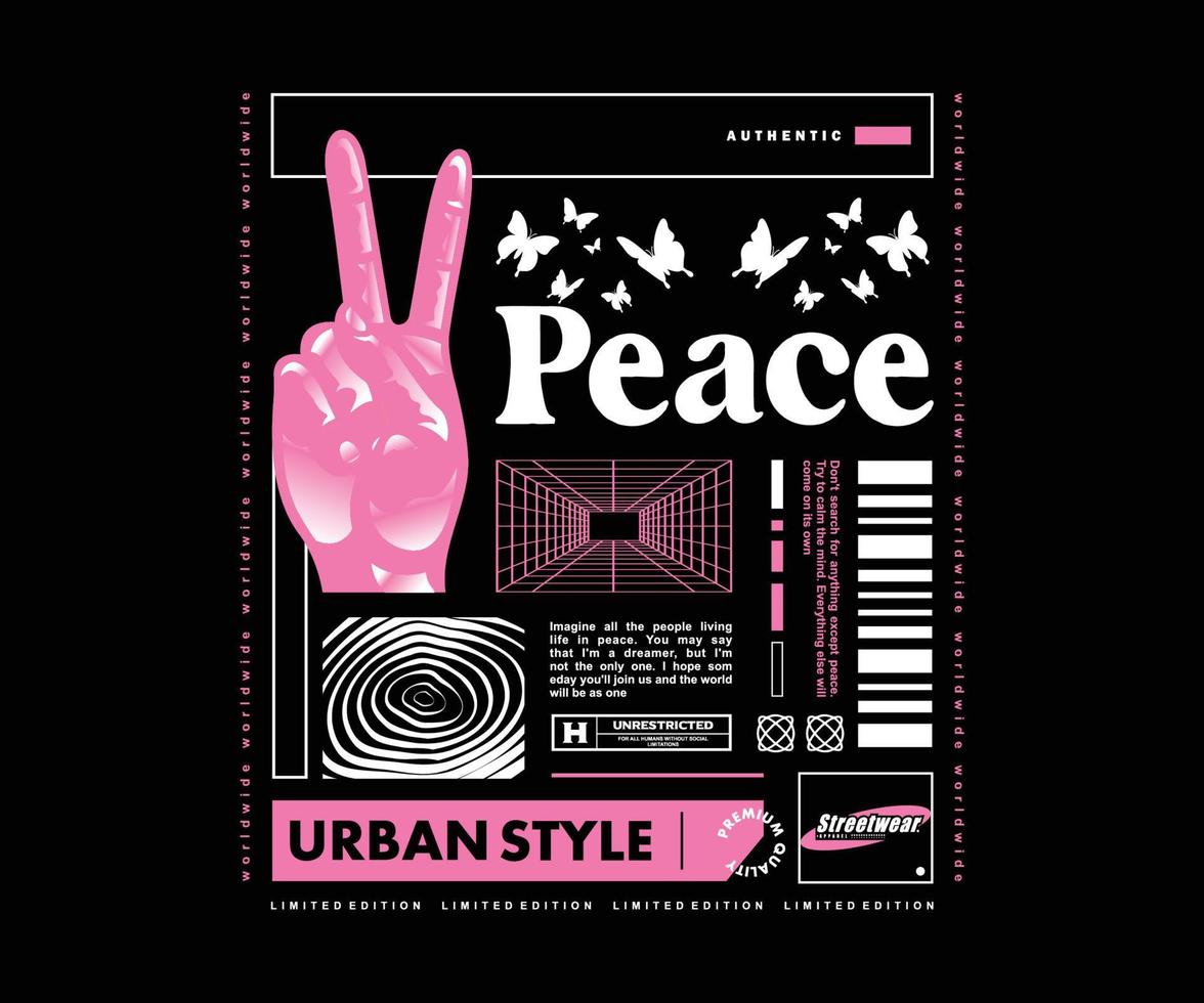 trogen illustration av fred t skjorta design, vektor grafisk, typografisk affisch eller tshirts gata ha på sig och urban stil