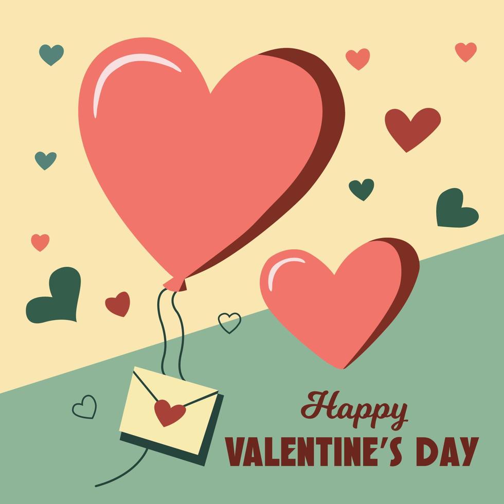 Happy Valentines Day Vektorbanner, Karte, Flyer, Einladung, Poster, Hintergrunddesign. Vektor-Illustration im Retro-Stil. vektor