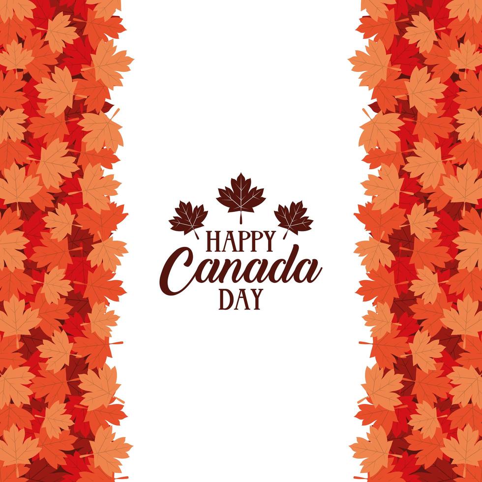 glad Kanada dag firande banner med lönnlöv vektor