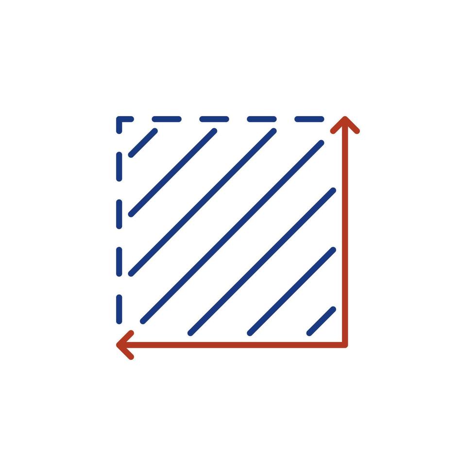 Rechtwinkliger Vektor quadratisches Konzept farbiges Symbol oder Symbol