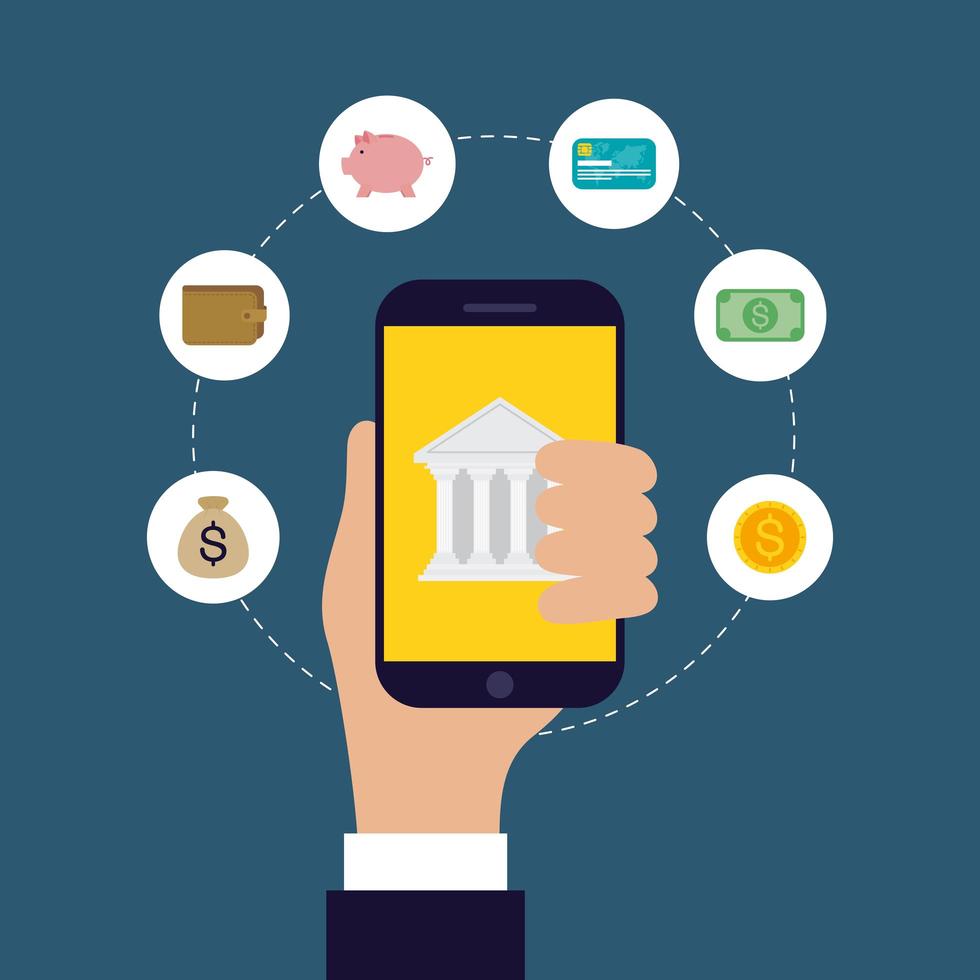 Online-Banking-Technologie mit Smartphone vektor