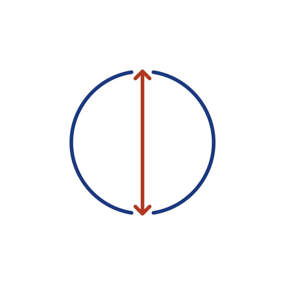 cirkel diameter vektor begrepp färgad ikon eller symbol