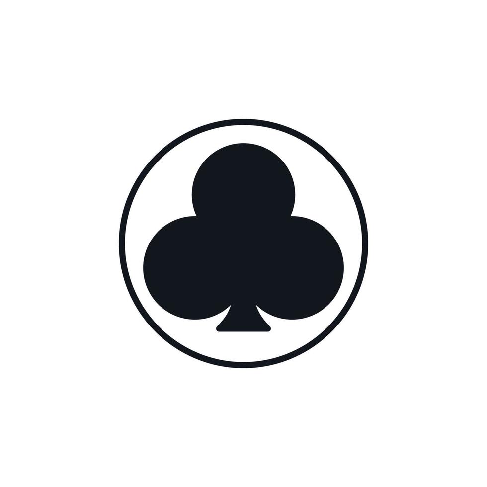 Kreis mit Clubs Suit Vektor Konzept solide Symbol oder Symbol