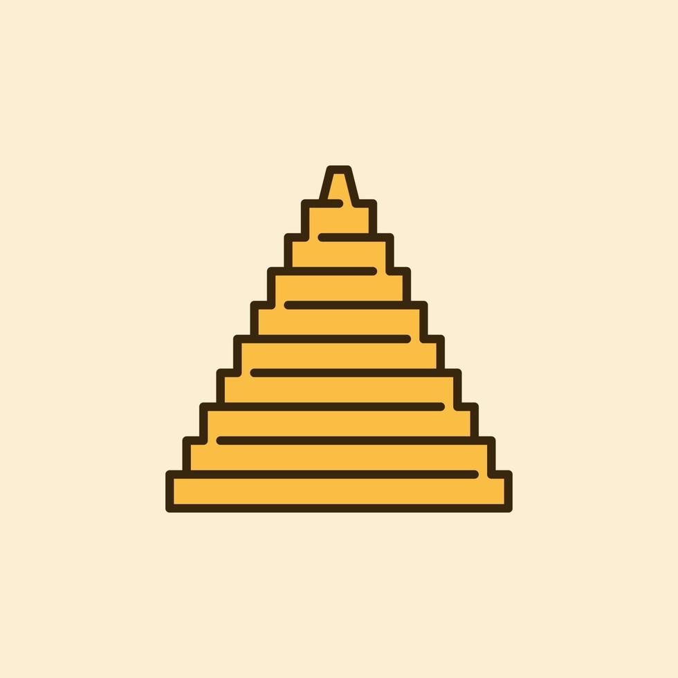 ägyptische Pyramide Vektorkonzept geometrisches minimales gelbes Symbol vektor