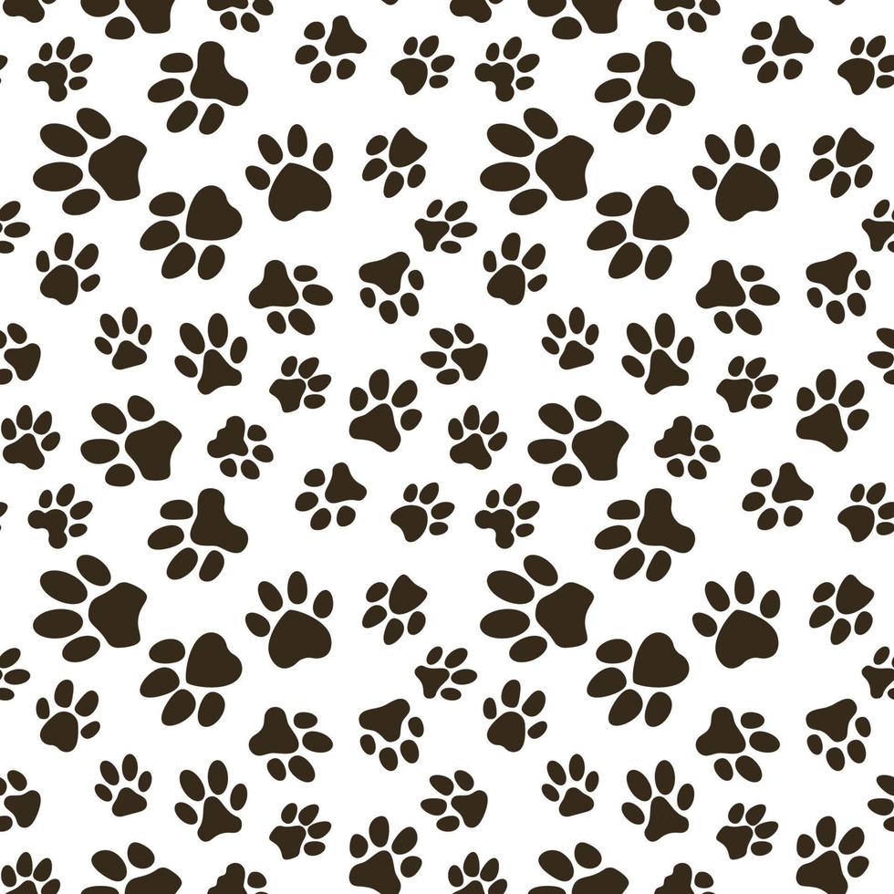 Ich liebe Tiermuster - Vektornahtloser Hintergrund mit Hundepfotenabdrücken vektor